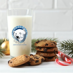 Copo De Pint Polar Bear Snowflakes Art Nouveau