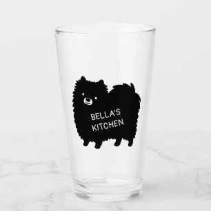 Copo De Pint Pomerano Preto   Cachorro Cortado com Texto Person