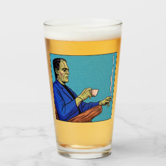 Copo De Pint Pop Art Frankenstein Monster Drinking Tea Halftone