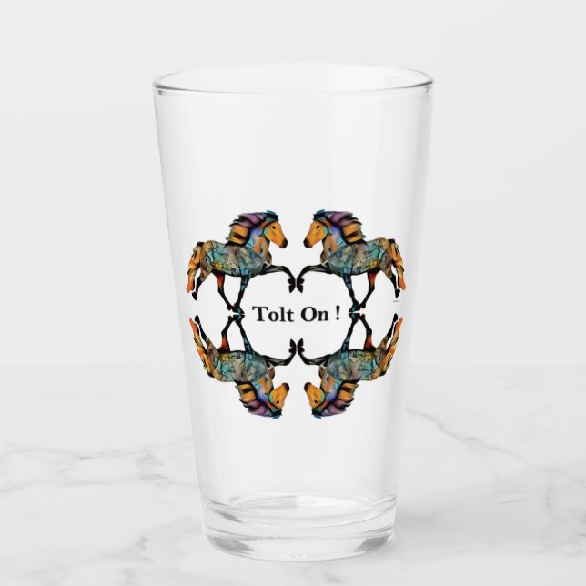 Copo De Pint Pop Art Islandês Horse  (Frente)