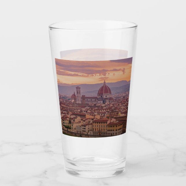 Copo De Pint Pôr do sol sobre Florença, Itália (Frente)