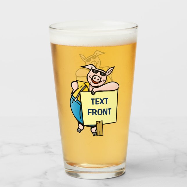 Copo De Pint Porco com Sinal (Frente (Preenchido))
