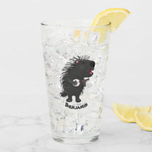 Copo De Pint Porcupine engraçado bonito tocando cartoon banjo
