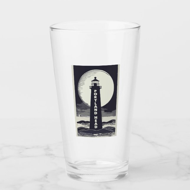 Copo De Pint Portland Head Maine Lighthouse Moon (Frente)