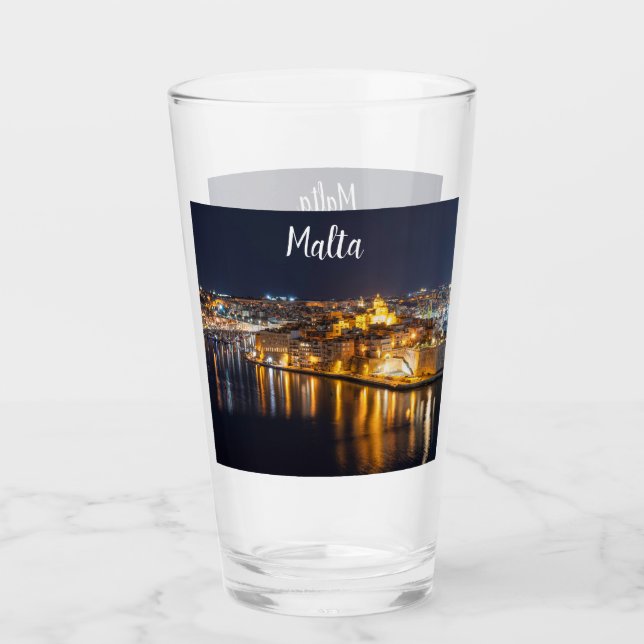 Copo De Pint Porto de Malta iluminado à noite (Frente)