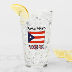 Copo De Pint Porto Rico e Bandeira de Porto Rico com o Seu Nome