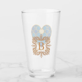 Copo De Pint Portuguese Azulejo Heart Glass Cup