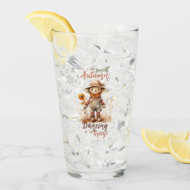 Copo De Pint Posso Cheirar outono - Espantalho Russo e Girassol (Gelo frontal)