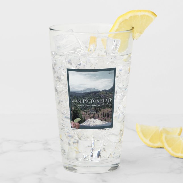 Copo De Pint Poster Art do Estado de Washington (Gelo traseiro)