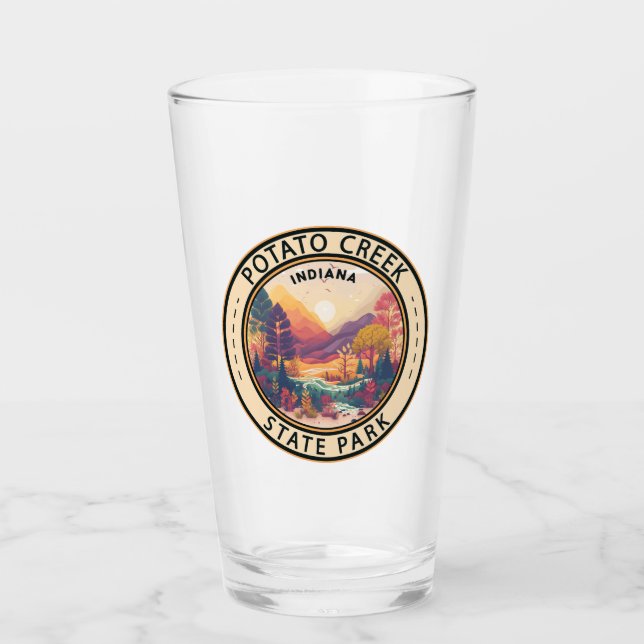 Copo De Pint Potato Creek State Park Indiana Emblem (Frente)