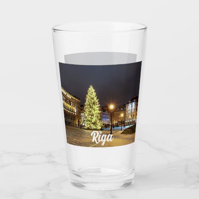Copo De Pint Praça Dome com árvore de Natal em Riga (Frente)