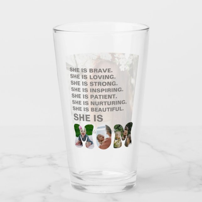 Copo De Pint Presente de foto com Afirmação Personalizada para  (Frente)