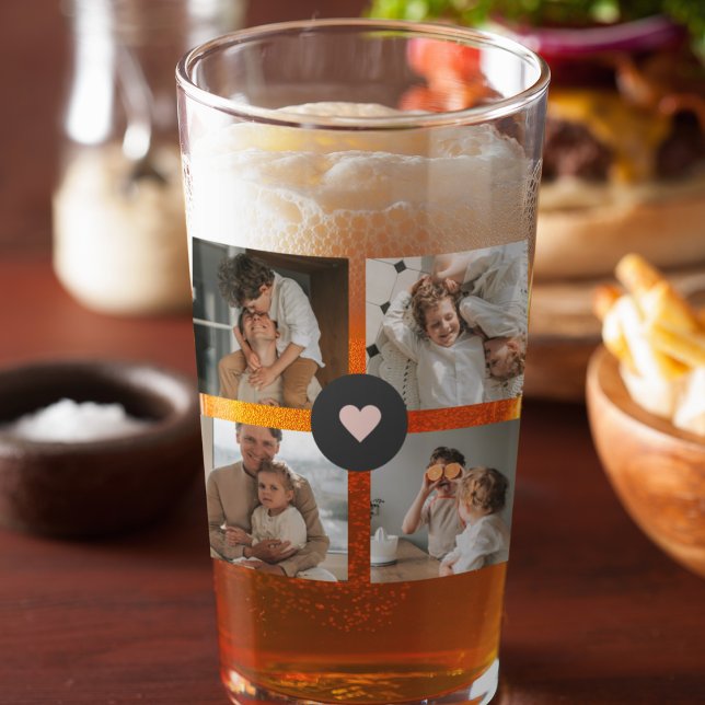 Copo De Pint Presente de Foto Personalizada da Família de Colag (Criador carregado)