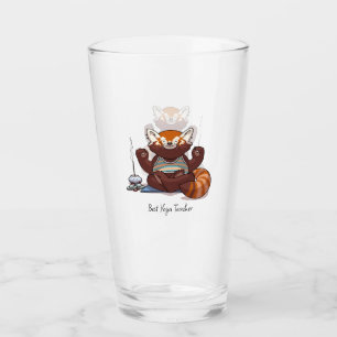 Copo De Pint Presente de Melhor Professor de Yoga do Panda Verm