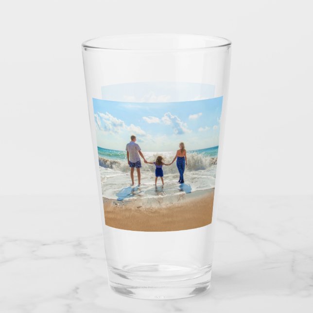 Copo De Pint Presente de Vidro com Foto Personalizada com as su (Frente)