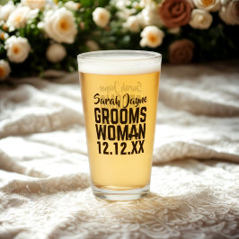 Copo De Pint Presente de Vidro Personalizado para Dama do Noivo