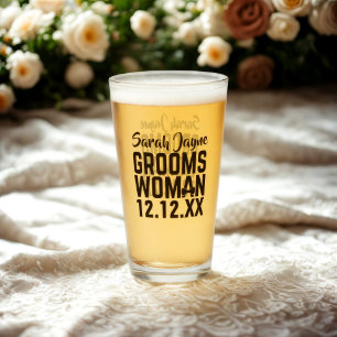 Copo De Pint Presente de Vidro Personalizado para Dama do Noivo