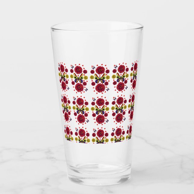 Copo De Pint Presente Floral de Borboleta da Primavera Personal (Frente)