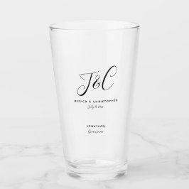 Copo De Pint Presente para Padrinho Monograma Inicial Casamento