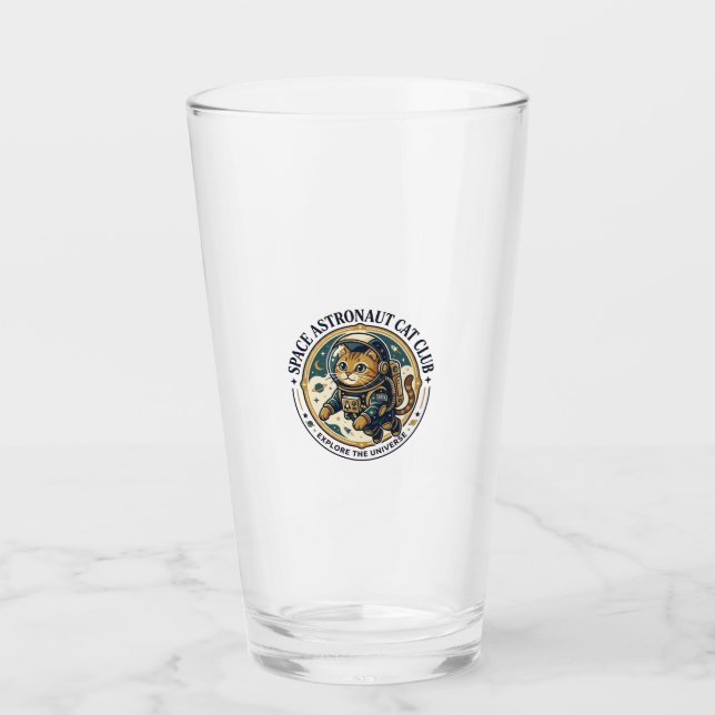 Copo De Pint Presente para Pai de Gato Astronauta Espacial - As (Frente)
