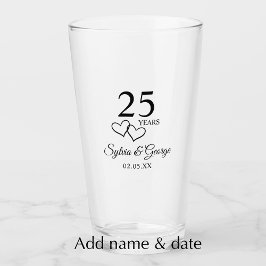 Copo De Pint Presente Personalizado de 25º Aniversário Elegante