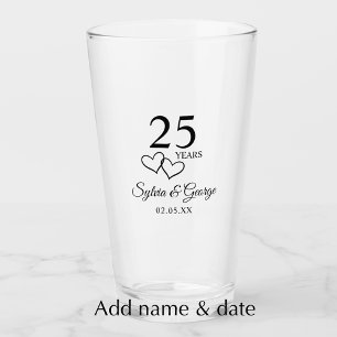 Copo De Pint Presente Personalizado de 25º Aniversário Elegante