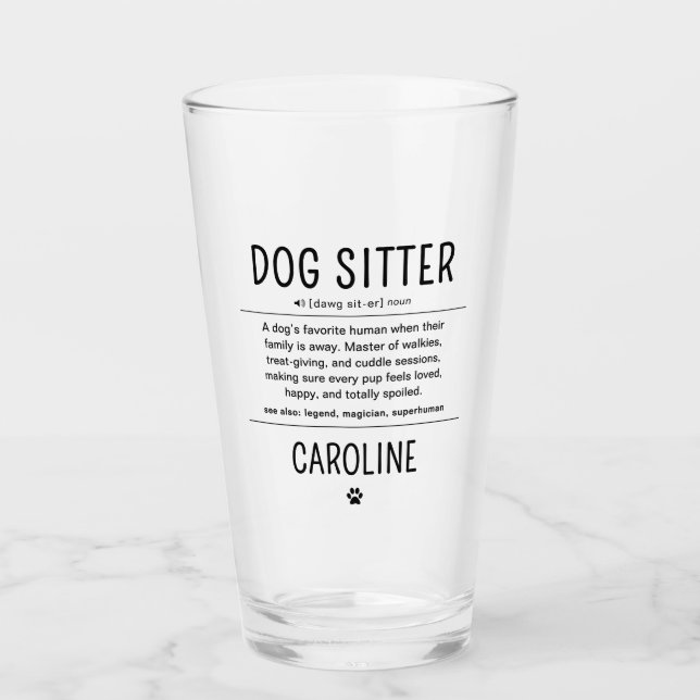 Copo De Pint Presentes Divertidos Cuidador de Cães Personalizad (Frente)