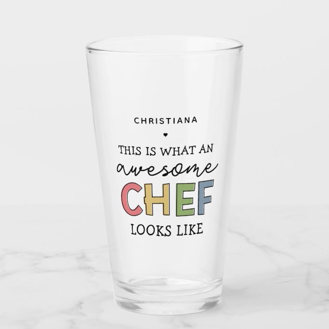 Copo De Pint Presentes personalizados incríveis de chef | Melho (Frente)