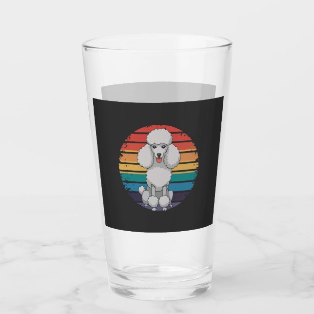 Copo De Pint Presentes Retro de Cão Amante de Poodle para Homen (Frente)