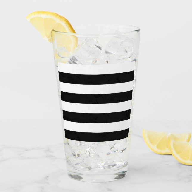 Copo De Pint Preto & branco listrados (Gelo frontal)