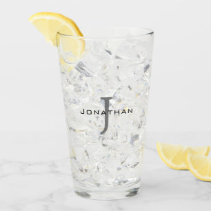 Copo De Pint Preto Masculino e Branco Inicial + Monograma de No