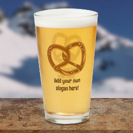 Copo De Pint Pretzel Bávaro com Sal - Adicionar Texto Engraçado