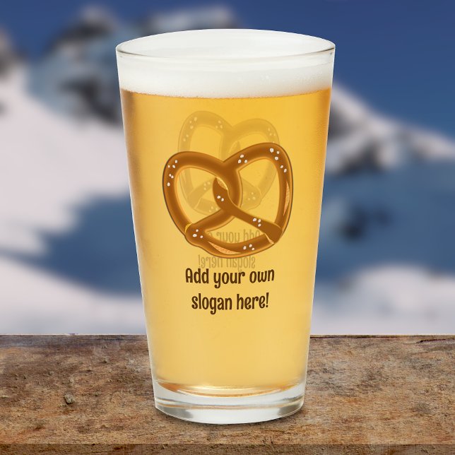 Copo De Pint Pretzel Bávaro com Sal - Adicionar Texto Engraçado (Criador carregado)