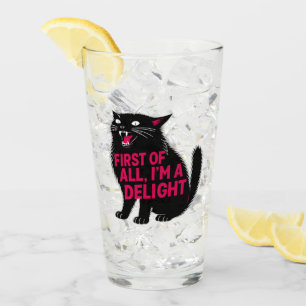 Copo De Pint Primeiro De Tudo Sou Um Delight Gato Preto Rugindo