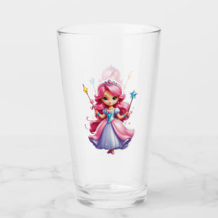Copo De Pint Princesa Rosa Com Mão Magia E Tiara