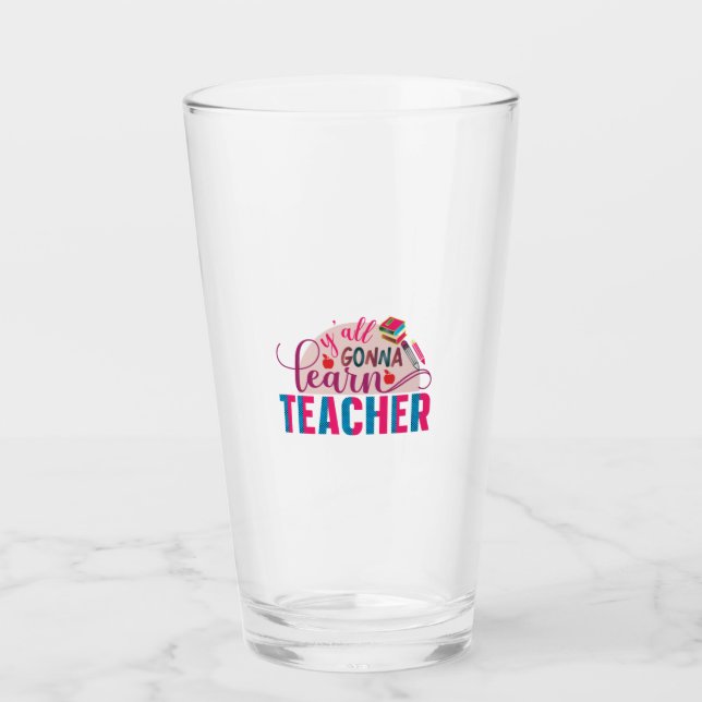 Copo De Pint Professora Art Yall vai aprender professor (Frente)