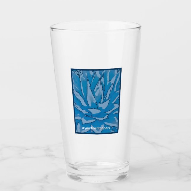 Copo De Pint Promocional azul Agave Hashtag Glass (Frente)