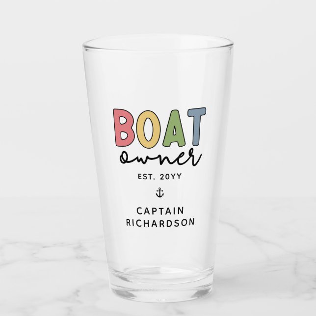 Copo De Pint Proprietário de Barcos Personalizados estabeleceu  (Frente)