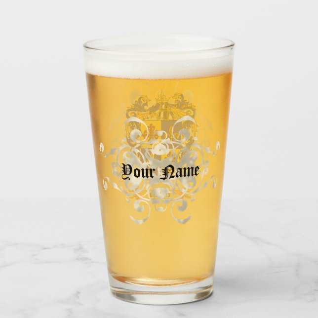 Copo De Pint Proteção personalizada do sobrenome Quintana blind (Traseira (Preenchido))