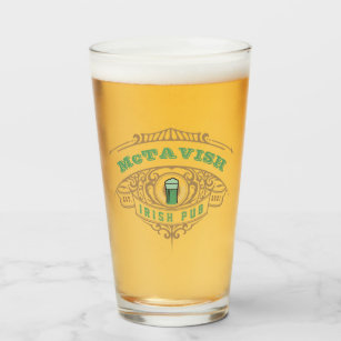 Copo De Pint Pub Beer Glass, em irlandês, personalizado