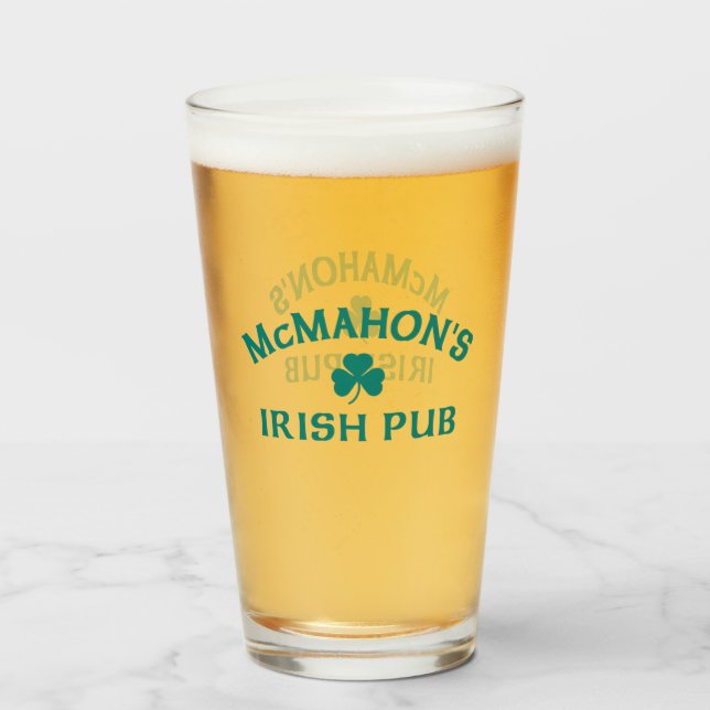 Copo De Pint Pub Irlandês McMahon's  (Frente (Preenchido))