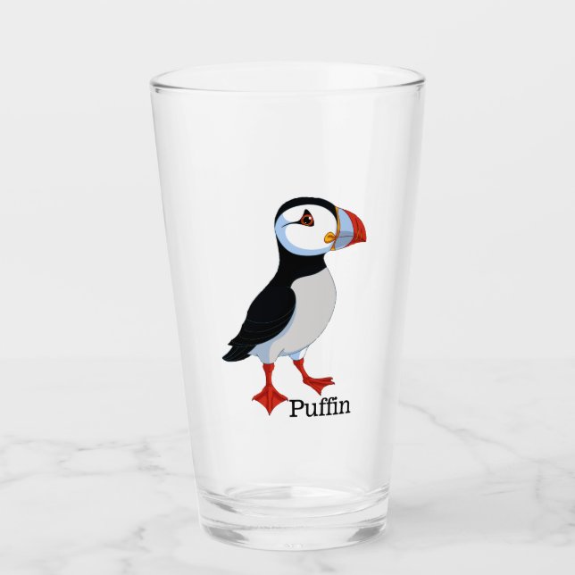 Copo De Pint Puffin Design Bebendo Glass (Frente)
