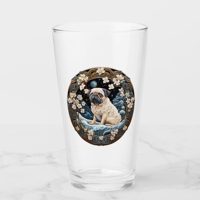 Copo De Pint Pug Artístico (Frente)