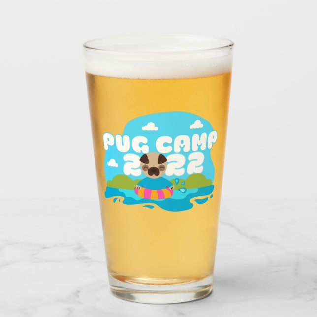 Copo De Pint Pug Camp 2022 Pint Glass (Frente (Preenchido))