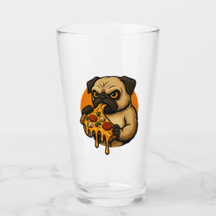 Copo De Pint Pug engraçado com desenho animado de comida italia