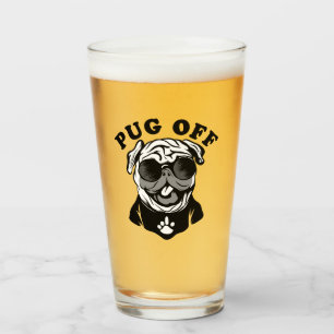 Copo De Pint Pug Off Humor Engraçado Para Pug Lovers