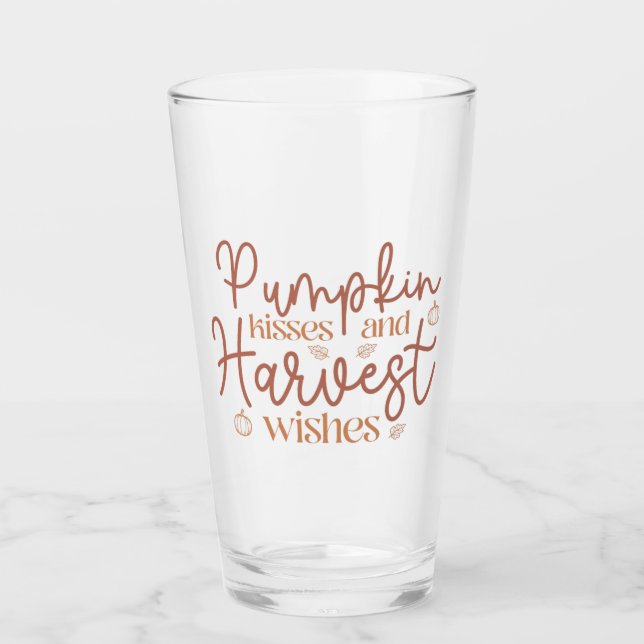 Copo De Pint Pumpkin Kisses e Eixos de Colheita (Frente)
