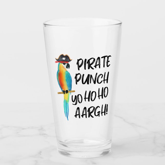Copo De Pint Punch Pirata de Papagaio Tropical (Frente)