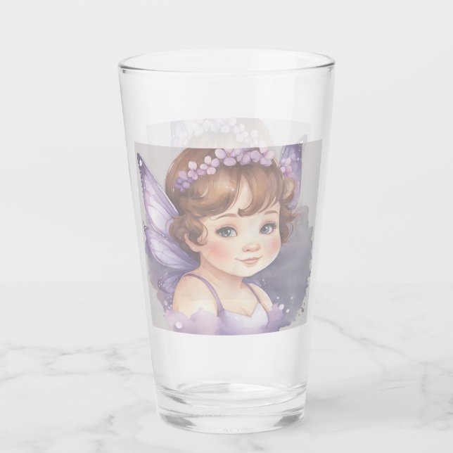 Copo De Pint Purple fairy fantasy Glass Cup (Frente)