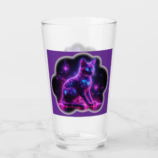 Copo De Pint Purple Neon Siamese Cat With Blue Eyes & Starburst